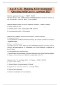 2025 AAAE ACE Planning & Environmental Exam Questions with Correct Answers &vert; Verified Study Guide