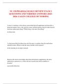 NU 150 PHARMACOLOGY REVIEW EXAM 2 QUESTIONS AND VERIFIED ANSWERS &lpar;2025-2026&rpar; GALEN COLLEGE OF NURSING