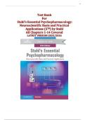Test Bank For Stahl's Essential Psychopharmacology&colon; Neuroscientific Basis and Practical Applications &lpar;5TH&rpar; by Stahl All Chapters 1-14 Covered LATEST VERSION 2025&sol;2026