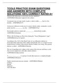 TCOLE PRACTICE EXAM QUESTIONS AND ANSWERS WITH COMPLETE SOLUTIONS 100&percnt; CORRECT RATED A&plus;
