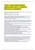 TORT LAW EXAM REVIEW QUESTIONS WITH CORRECT DETAILED ANSWERS 