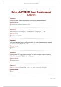 Drivers Ed VADETS Exam Questions and Answers