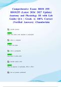Comprehensive Exam&colon; BIOS 255&sol; BIOS255 &lpar;Latest 2026&sol; 2027 Update&rpar; Anatomy and Physiology III with Lab Guide&vert; Q&sol;A &vert; Grade A&vert; 100&percnt; Correct &lpar;Verified Answers&rpar; -Chamberlain