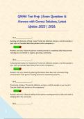QMHA Test Prep &vert; Exam Questions & Answers with Correct Solutions&comma; Latest Update 2025 &vert; 2026&period;      