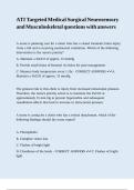 ATI Targeted Medical Surgical Neurosensory and Musculoskeletal questions with answers&comma;