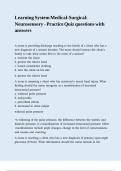 Learning System Medical-Surgical Neurosensory - Practice Quiz questions with answers