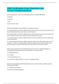 EMD Certification Exam Questions and Correct Verified Solutions