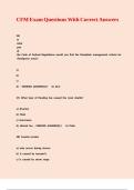 CFM Exam Questions With Correct Answers 