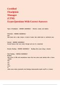 Certified Floodplain Manager &lpar;CFM&rpar; Exam Questions With Correct Answers