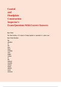 Coastal and Floodplain Construction Inspector-s Exam Questions With Correct Answers