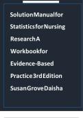 Solution Manual for Statistics for Nursing Research A Workbook for Evidence-Based Practice&comma; 3rd Edition