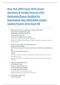 New York DMV Exam With Actual Questions & Verified Answers&comma;Plus Rationales&sol;Expert Verified For Guaranteed Pass 2025&sol;2026 &sol;Latest Update&sol;Instant Download Pdf