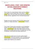 DANTE LEVEL 2 TEST  2025 UPDATED  ACTUAL EXAM WITH CORRECT  SOLUTIONS&period;