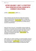 LETRS VOLUME 1 UNIT 1-4 POSTTEST  2025 UPDATED ACTUAL EXAM WITH  CORRECT SOLUTIONS&period;