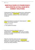 MARYVILLE NURS 615 PHARM EXAM 2  2025 UPDATED ACTUAL EXAM WITH  CORRECT SOLUTIONS&period;