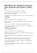 MSF Written Test Questions & Answers 2024&period; Questions and Answers&period; Graded A&plus;
