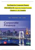 Test Bank for Corporate Finance  13th Edition By Stephen Ross&comma; Randolph Westerfield&comma; Chapters 1 - 21&comma; Complete &emsp;