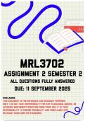 MRL3702 Assignment 2 Semester 2 Memo | Due 11 September 2025