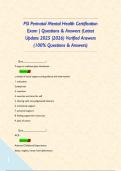 PSI Perinatal Mental Health Certification Exam &vert; Questions & Answers &lpar;Latest Update 2025 &vert;2026&rpar; Verified Answers &lpar;100&percnt; Questions & Answers&rpar;      