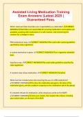 Assisted Living Medication Training Exam Answers &vert;Latest 2025 &vert; Guaranteed Pass&period;