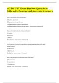 ACSM CPT Exam Review Questions 2024 with Guaranteed Accurate Answers