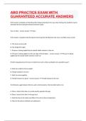 ABO PRACTICE EXAM WITH GUARANTEED ACCURATE ANSWERS