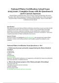 National Pilates Certification Actual Exam 2025&sol;2026 &vert; Complete Exam with 80 Questions & 100&percnt; Correct Answers