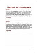 CIPP&sol;E Exam WITH verified ANSWERS