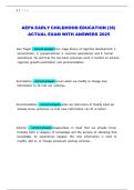 AEPA EARLY CHILDHOOD EDUCATION &lpar;36&rpar; ACTUAL EXAM WITH ANSWERS 2025
