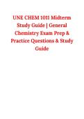 UNE CHEM 1011 Midterm Study Guide &vert; General Chemistry Exam Prep & Practice Questions & Study Guide