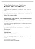 Water Safety Instructor Final Exam Questions With Correct Answers