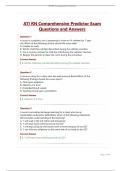 ATI RN Comprehensive Predictor Exam Questions and Answers