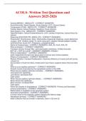 ACOLS- Written Test Questions and Answers 2025-2026