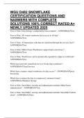 WGU D482 SNOWFLAKE CERTIFICATION QUESTIONS AND NASWERS WITH COMPLETE SOLUTIONS 100&percnt; CORRECT RATED A&plus; NEWLY UPDATED 2025