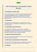 ACE GFI Questions with Detailed Verified  Answers