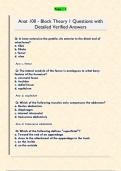 Anat 100 - Block Theory 1 Questions with  Detailed Verified Answers 