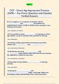 DCF - School Age-Appropriate Practices  &lpar;SAPR&rpar; ~ Key Points Questions with Detailed  Verified Answers