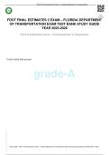 FDOT FINAL ESTIMATES 2 EXAM STUDY GUIDE 2025&sol;2025-FLORIDA DEPARTMENT OF TRANSPORTATION