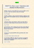 NICET Fire Alarm Level 1 Questions with  Detailed Verified Answers