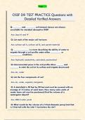 OSSF DR TEST PRACTICE Questions with  Detailed Verified Answers 