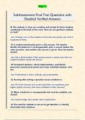 SubAssessment Final Test Questions with  Detailed Verified Answers 