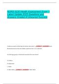 NURS 5220 Health Assessment Exam 1  Latest Update 2025 Questions and  Answers Graded A&plus;&vert;Assured Success 