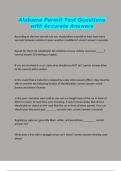 Alabama Permit Test Questions with Accurate Answers