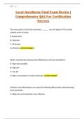 Local Anesthesia Final Exam Review &vert; Comprehensive Q&A For Certification Success