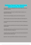 Alabama Permit Test Questions with Accurate Answers
