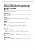 PATH CTRI Certification Questions And Answers With Verified Solutions 100&percnt; Correct Rated A&plus;