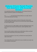 Alabama Drivers Permit Practice Test Questions with Accurate Answers