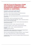 CISI UK Financial Regulation EXAM 2025 VERIFIED QUESTIONS AND GUARANTEED ANSWERS ALREADY GRADED A&plus; &lpar;CERTIFIED&rpar;&period;