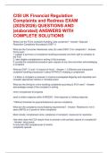 CISI UK Financial Regulation Complaints and Redress EXAM &lpar;2025&sol;2026&rpar; QUESTIONS AND &lpar;elaborated&rpar; ANSWERS WITH COMPLETE SOLUTIONS