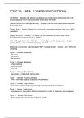 COSC 354 - FINAL EXAM REVIEW QUESTIONS